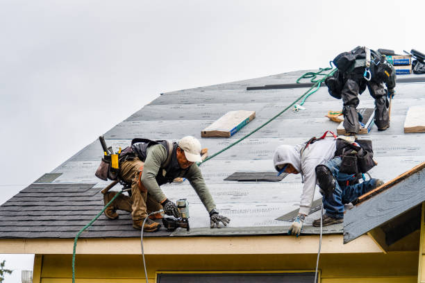 Professional Roofing technician working in Pleasantville, IA